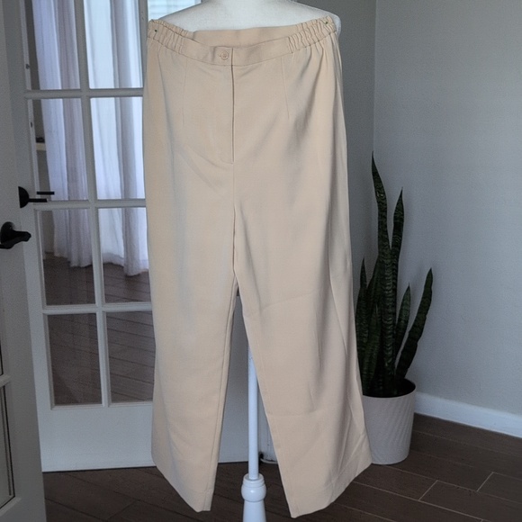Ashro Pants - Ashro Cropped Drapy Lined Pull On Elastic Waist Pants Size 14